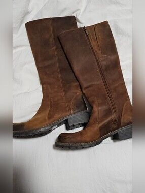 Clarks Brown Leather Tall Riding Boots